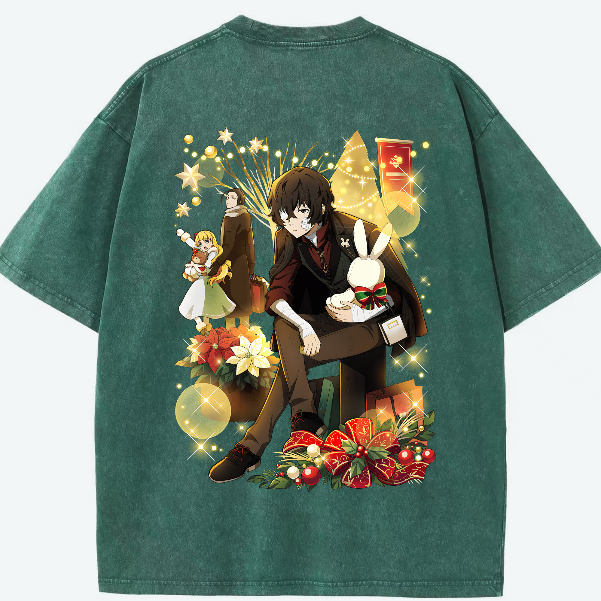 （画像用） 文豪ストレイドッグス Bungo Stray Dogs 綿100% ヴィンテージ風 半袖Tシャツ（背面プリント）